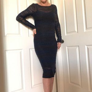ALICE + OLIVIA Knit Long Sleeve Knitted Midi Dress